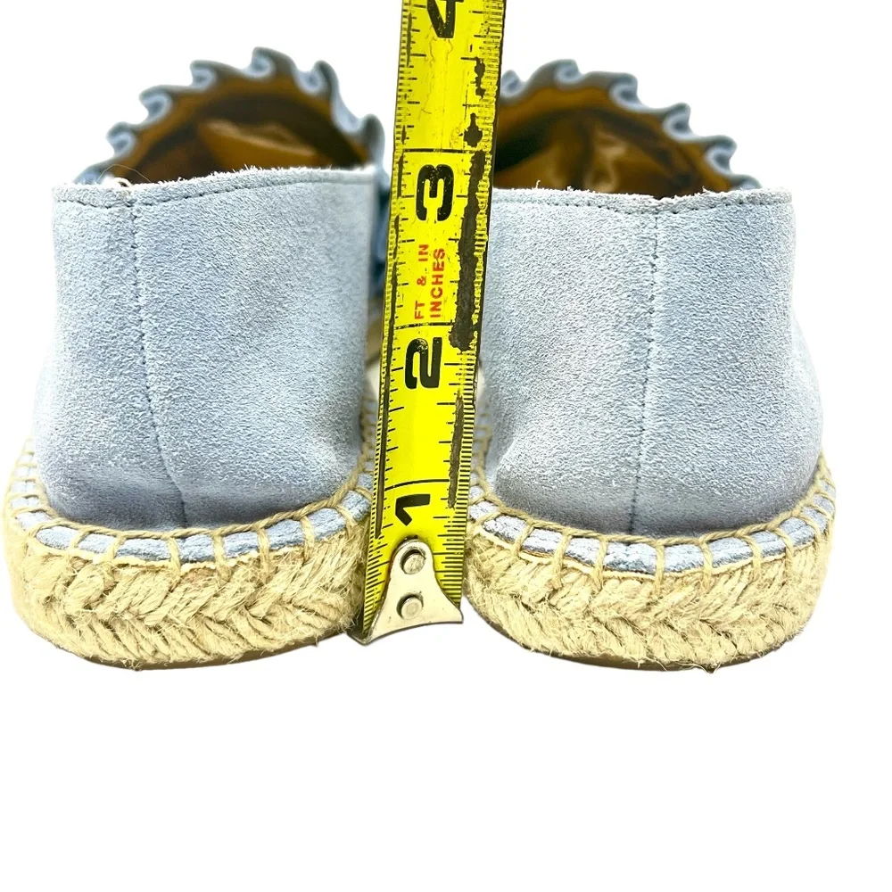 Talbots women's Izzy Light Blue Suede Espadrille Slip On Flats size 8